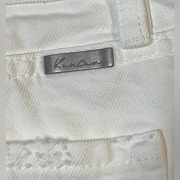 KanCan White Distressed Denim Shorts - Picture 3 of 10